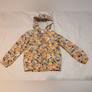 Tommy Bahama Girls Floral Ruffle Hooded Rain Jacket